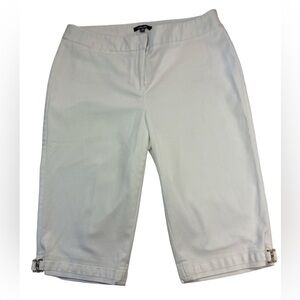 Rafaella White Capris Gold Embellishment At Hems Size 10